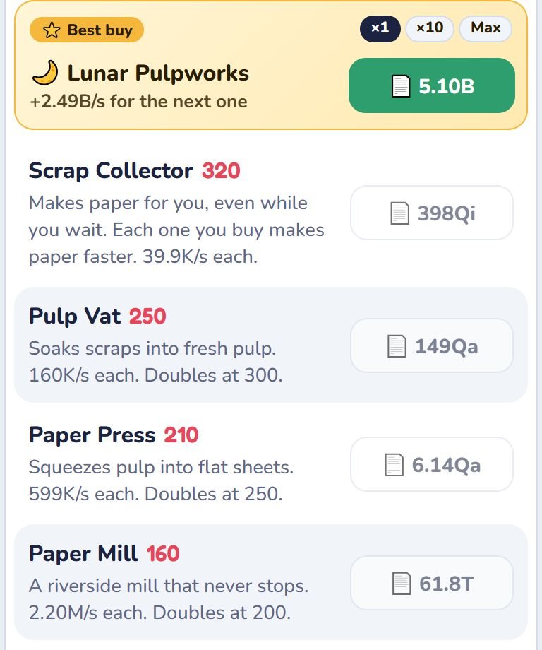 Many paper mills owned in the Mills tab, each with its own color